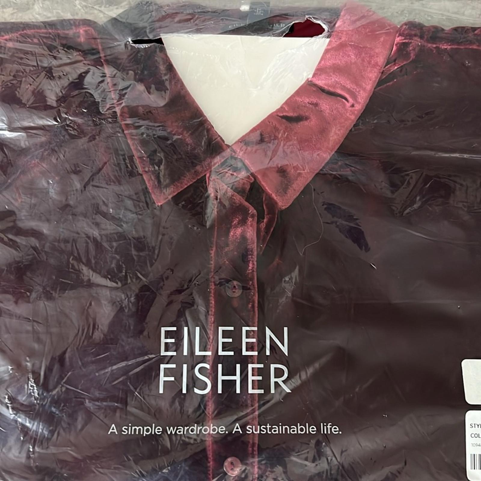 NWT Eileen Fisher Classic Collar Velvet Shirt, Size XL New w/Tag Retail $