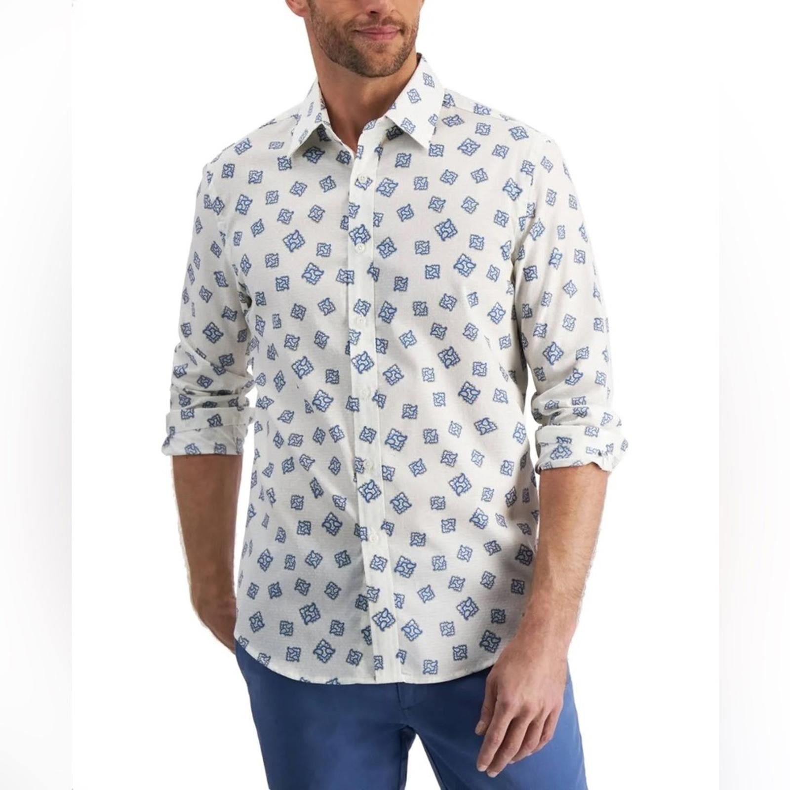 Club Room Rolo Paisley Print Button Down Shirt, Size M New w/Tag
