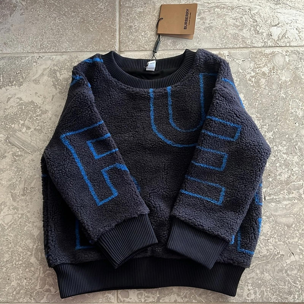 NEW Burberry Edgar Sweater, Blue Black Size 4Y New w/Tag
