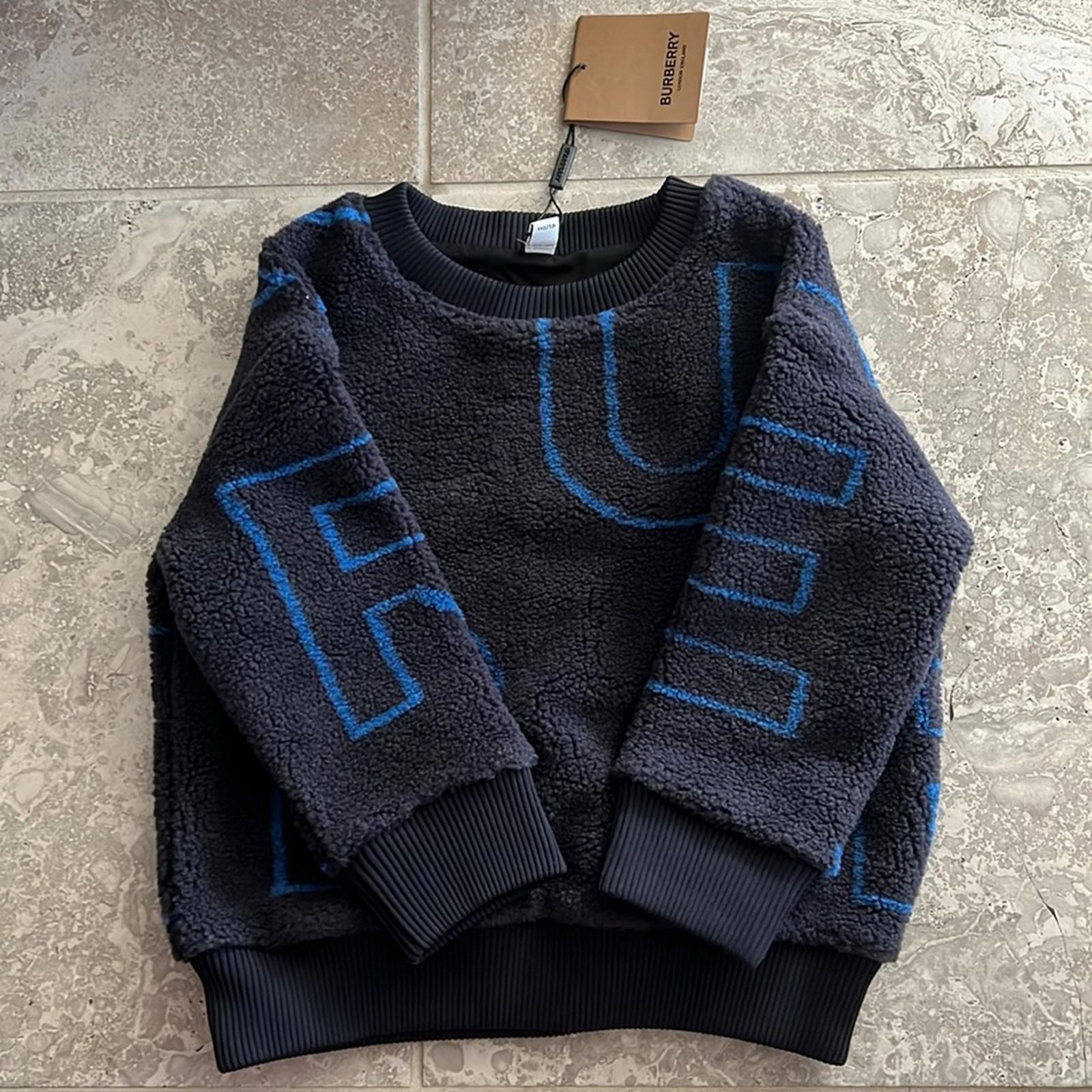 NEW Burberry Edgar Sweater, Blue Black Size 4Y New w/Tag
