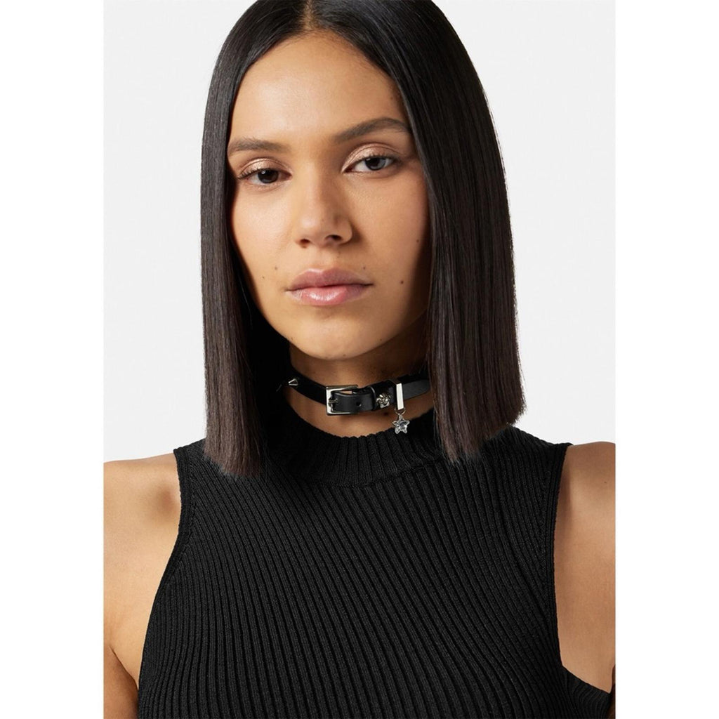 NWT Versace Studded Leather Chocker, Black New in Box