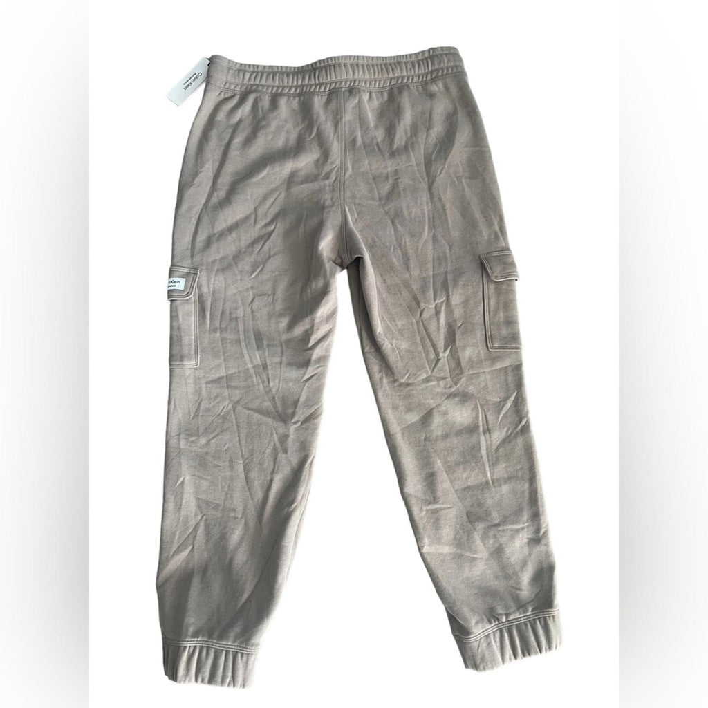 Calvin Klein Performance Grey Drawstring Cotton Blend Joggers, Size XL NWT
