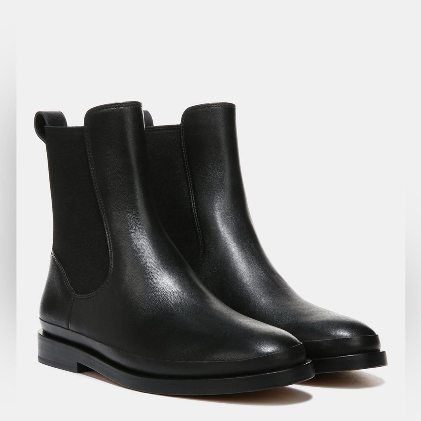 NEW Vince Cecyl Chelsea Leather Ankle Boots in Black, Size 7