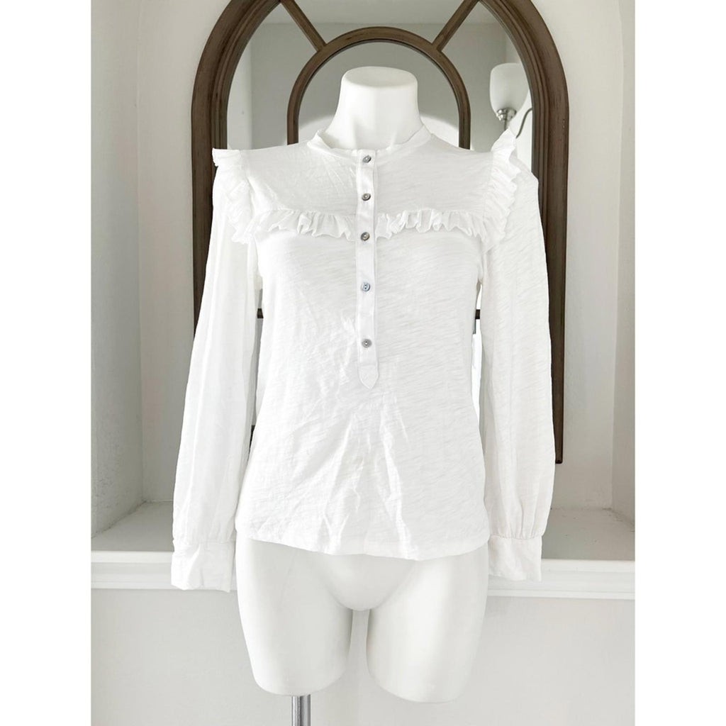 NEW Goldie Lewinter WHITE Pima Cotton Vintage Top, Size XS New w/Tag (Sold Out)