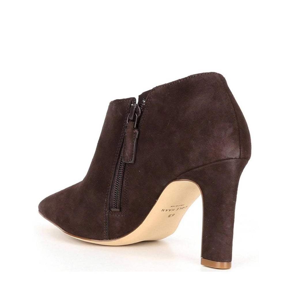 Cole Haan Vestry Pointed Toe Booties in Dark Chocolate Suede, Size 7 NEW