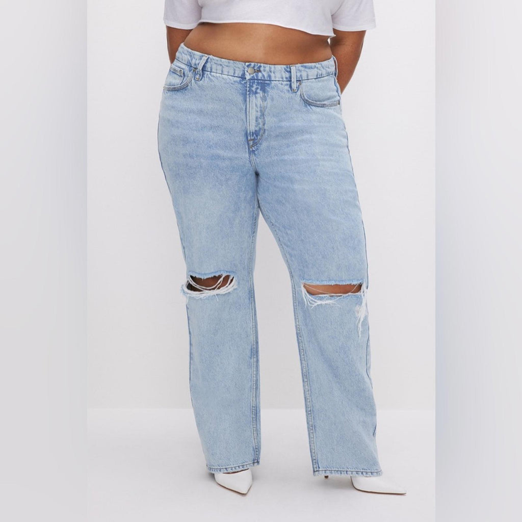 Good American Good 90’s Icon High-Waist Straight Leg Jeans, Size 16 NEW