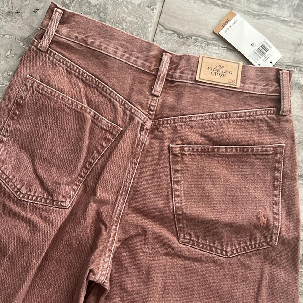 Polo Ralph Lauren High-Rise Wide Leg Jeans in Dusty Pink, Size 28 New w/Tag $248