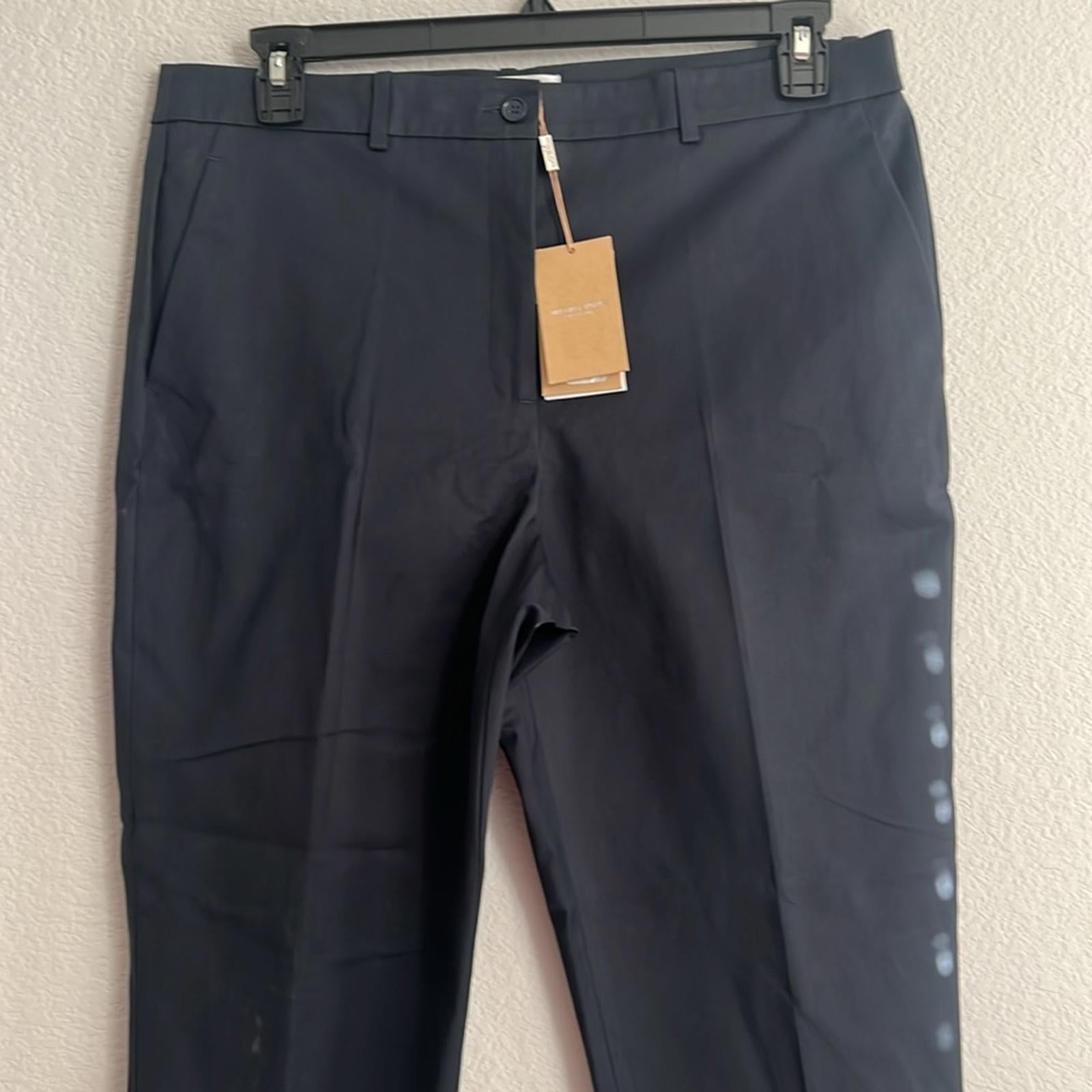 Michael Kors Collection Stretch Cotton Twill Sam Pants in Midnight, NWT, Size 14