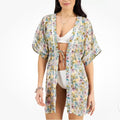 MIKEN' Kimono Cover-Up Swimsuit, Printed Multicolor Juniors’ Size XL