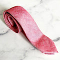 Zegna Lino Linen Medium Red Solid Neck Tie, One Size, New w/Tag