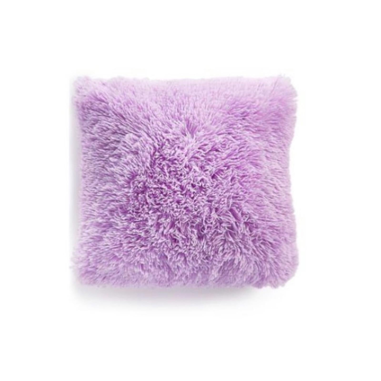 Whim by Martha Stewart TWO Faux-Fur 18' Square Decorative Pillow Purple NWT $100
