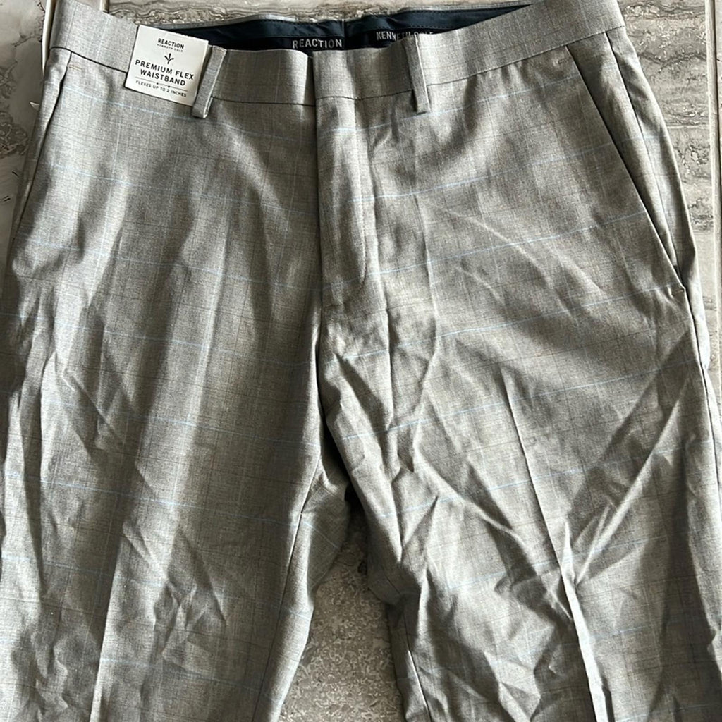 Kenneth Cole REACTION Premium Flex Slim Fit Dress Pants Oatmeal, 33W x 32L NWT