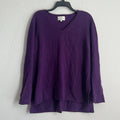 Belle France Cashmere V-Neck Sweater in Purple, Size L EXCELLENT