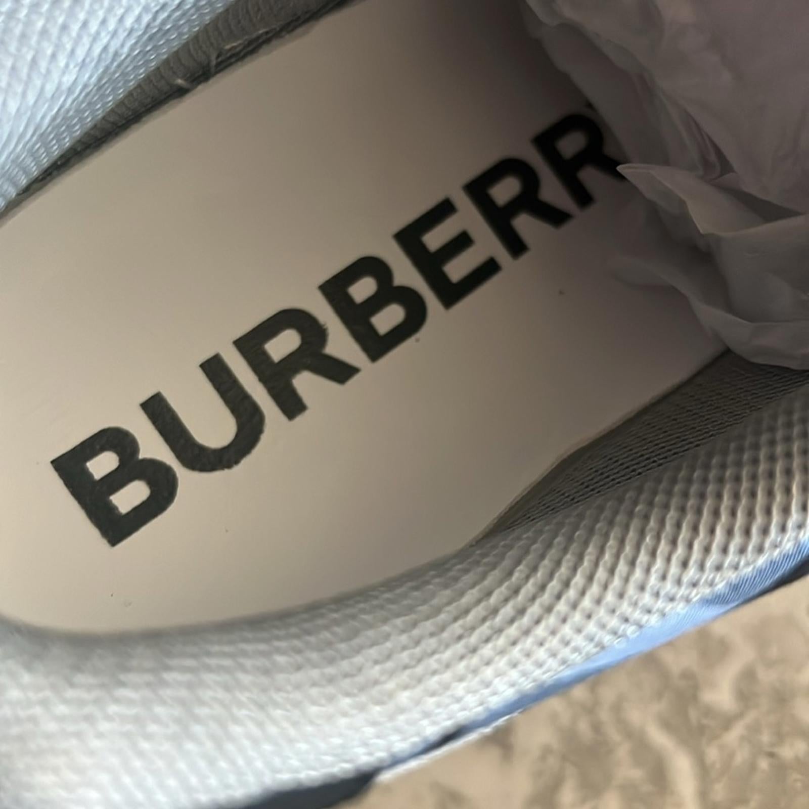 Burberry Blue Check Ramsey Low Top Sneakers, Size EU43 New in Box