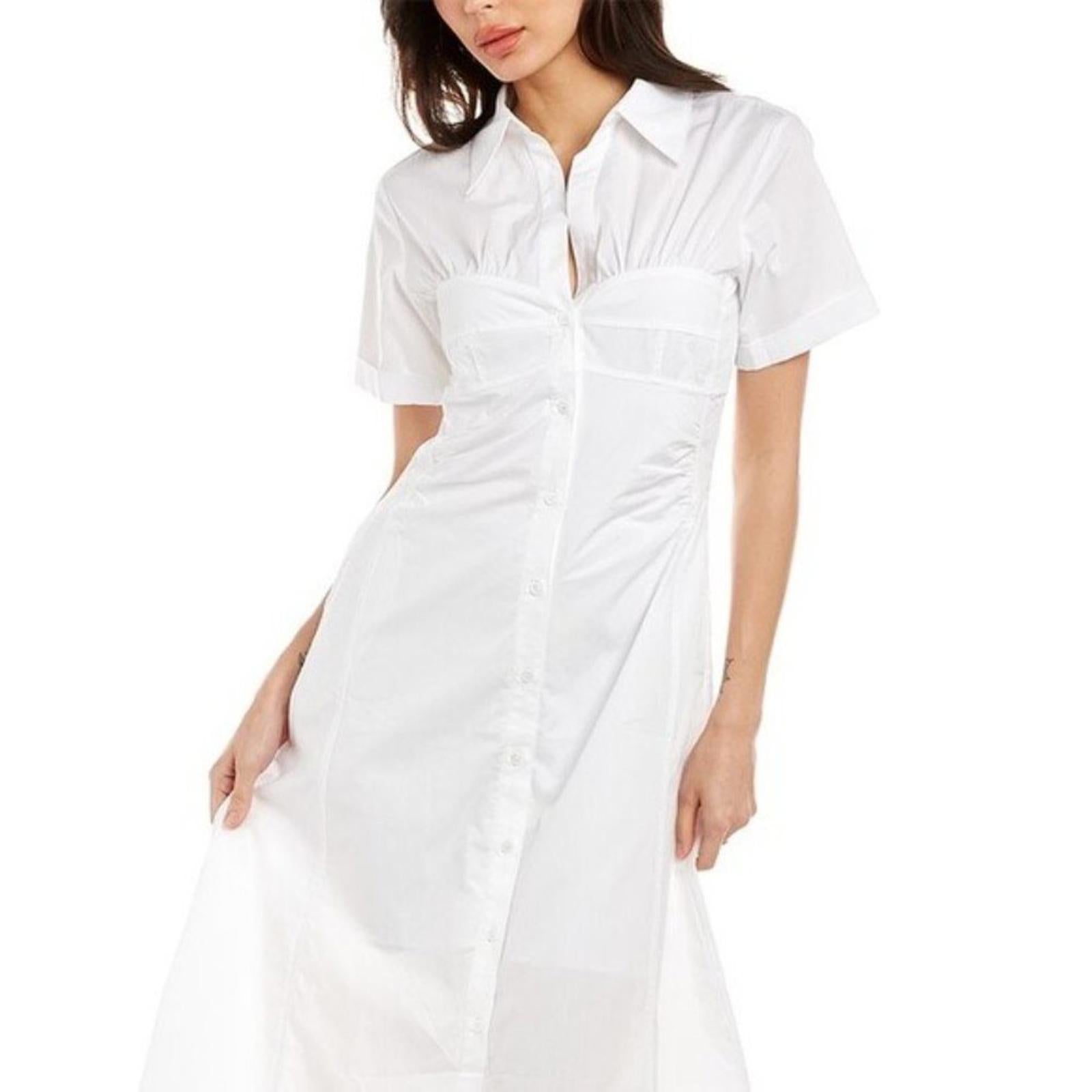 Nicholas Tenley Shirtdress Dress in White, NEW, Size 8, Retail $395