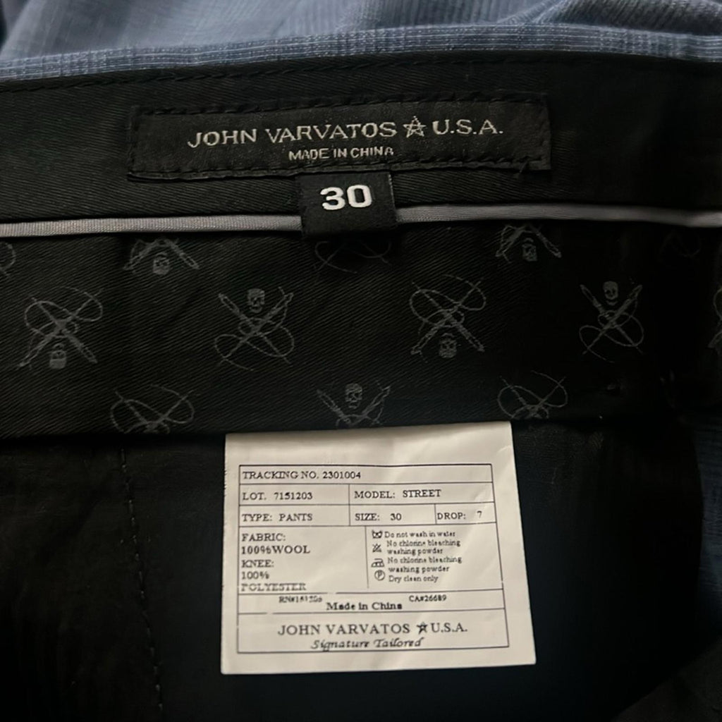John Varvatos Tonal Plaid Slim Fit Suit Pants 100% Wool, Size 30 NEW w/Tag $228