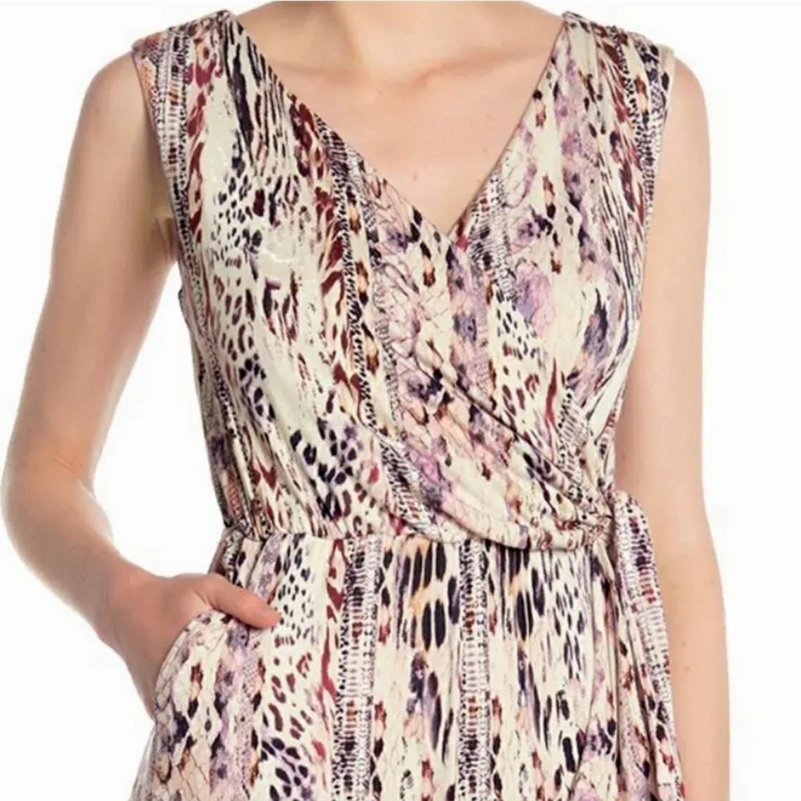 Tahari Sleeveless Jumpsuit w/Stretch Snakeskin Print, Size XXL New w/Tag $138