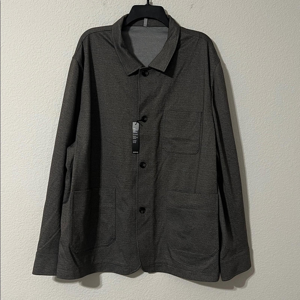 ALFANI Regular-Fit Plaid Shirt Jacket in Gray Heather, Men’s Size XXL New w/Tag