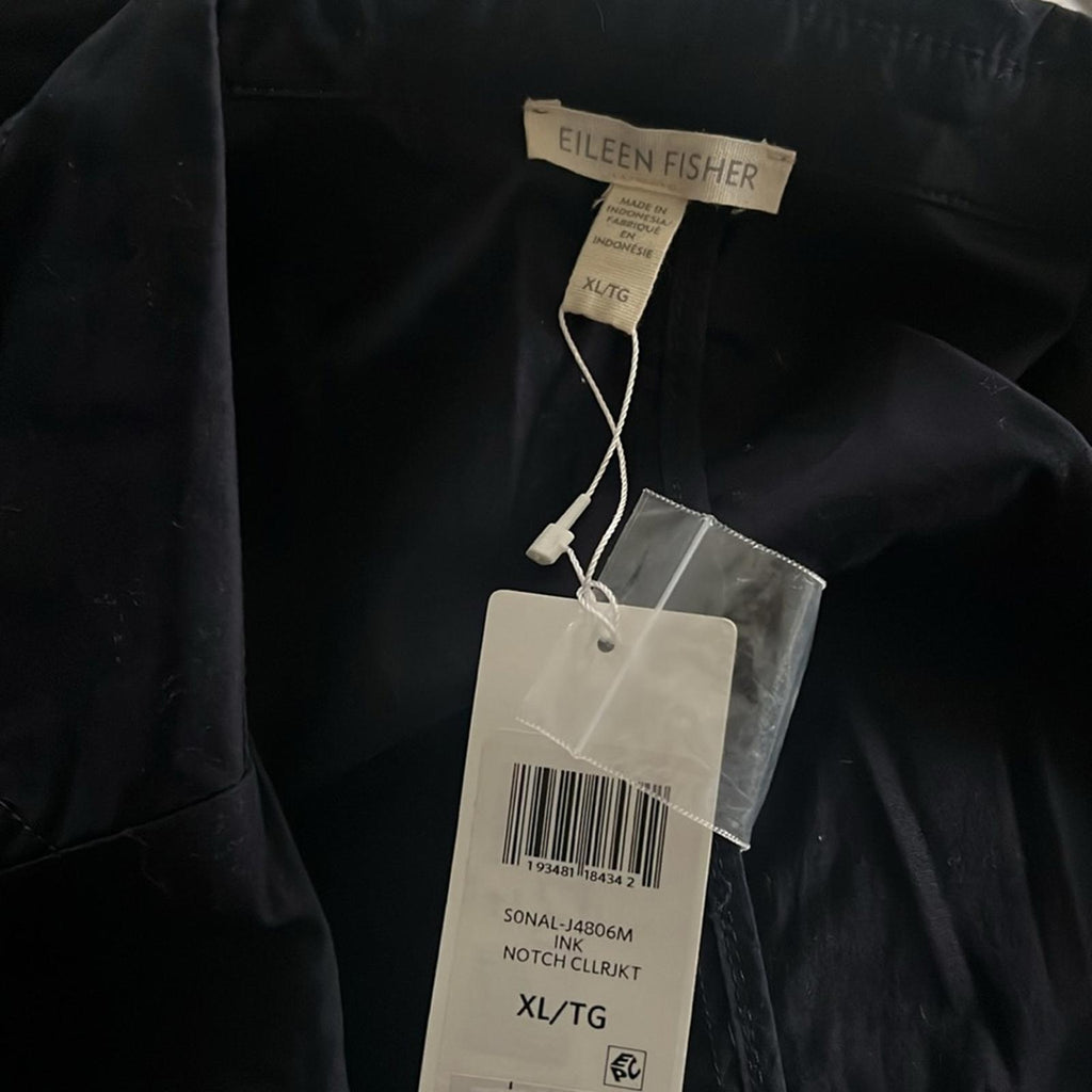 Eileen Fisher Notch Collar Shaped Jacket, Black Size XL , New w/Tag Retail