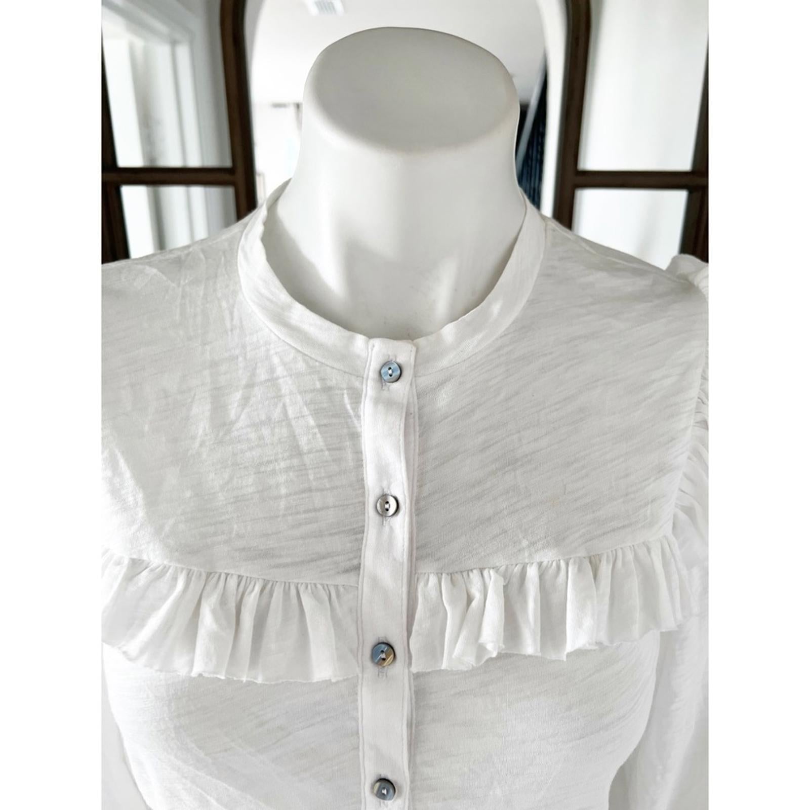 NEW Goldie Lewinter WHITE Pima Cotton Vintage Top, Size XS New w/Tag (Sold Out)
