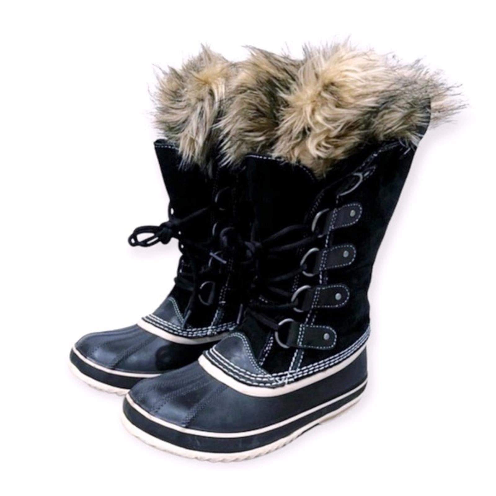 Sorel Joan of Arctic Soft Leather Waterproof Boots, Black Size 7 EXCELLENT $240