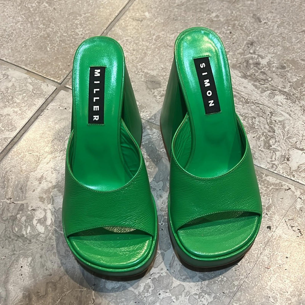 Simon Miller Slice High Heel Sandals in Green, Size 36, NEW in Box w/DustBag