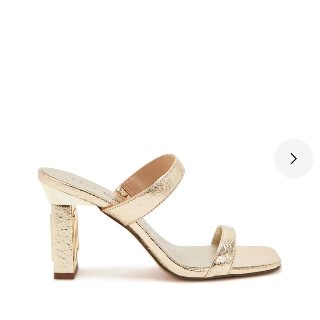 Katy Perry The Hollow Heel Sandal in Gold, Size 7M/37 New in Box Retail $109