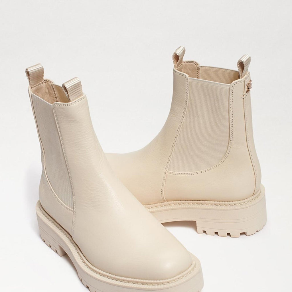 Sam Edelman Laguna Waterproof Pull On Booties Ivory Leather Size 11 New SOLD OUT