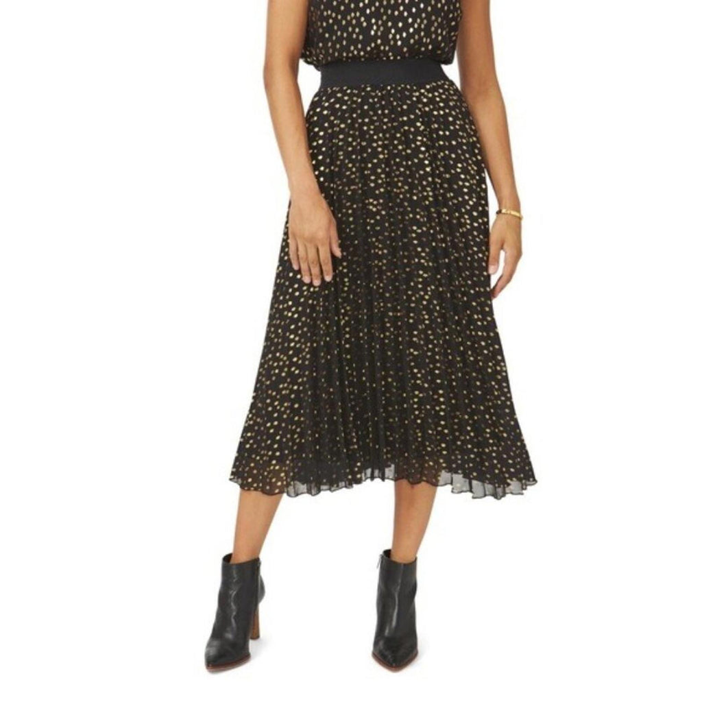 Vince Camuto Pleated Chiffon Foil Dot Maxi Skirt. Size S New w/Tag