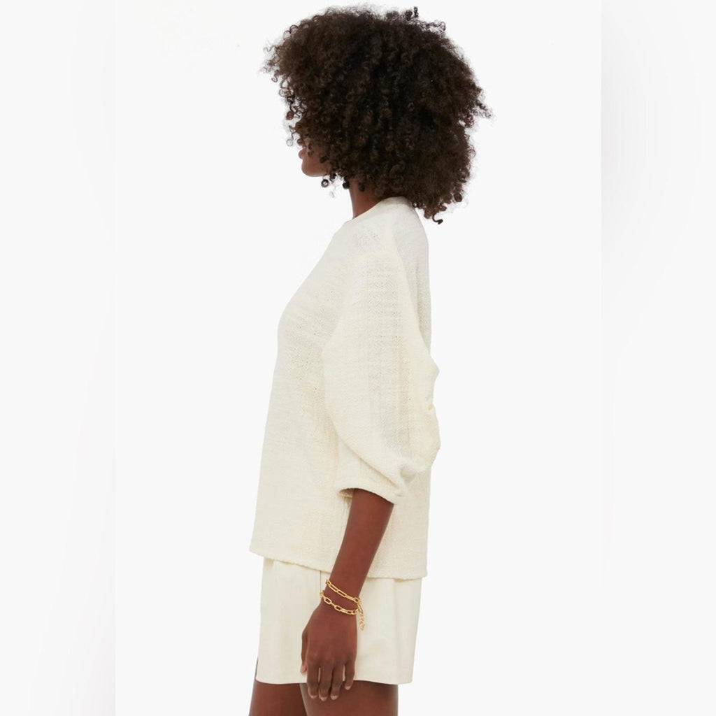TIBI Handspun Knit Pleat Sleeve Top in Cream, Size 10 New w/Tag $395 - SOLD OUT!