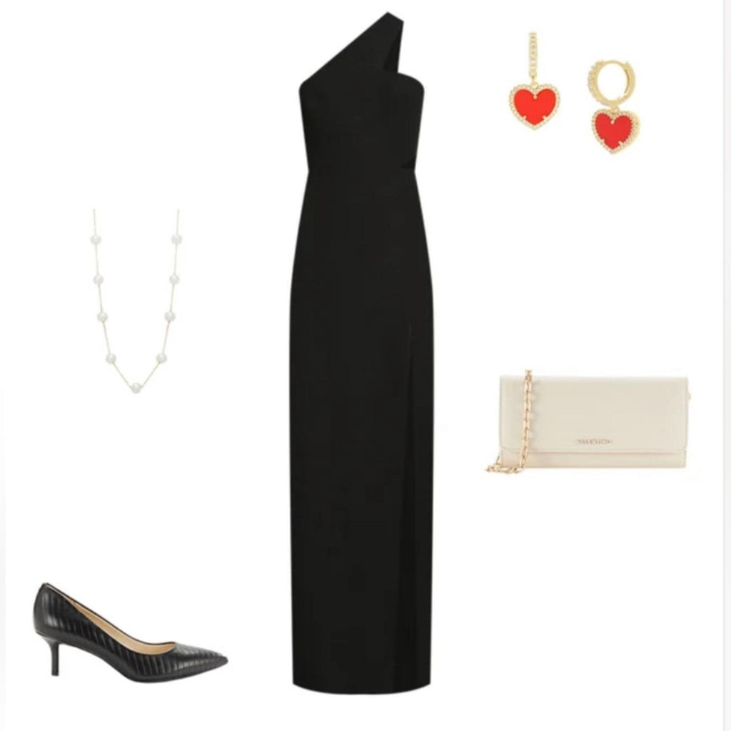 Aidan Mattox One Shoulder Crêpe Front Slit Maxi Dress, Size 0 New w/Tag $195