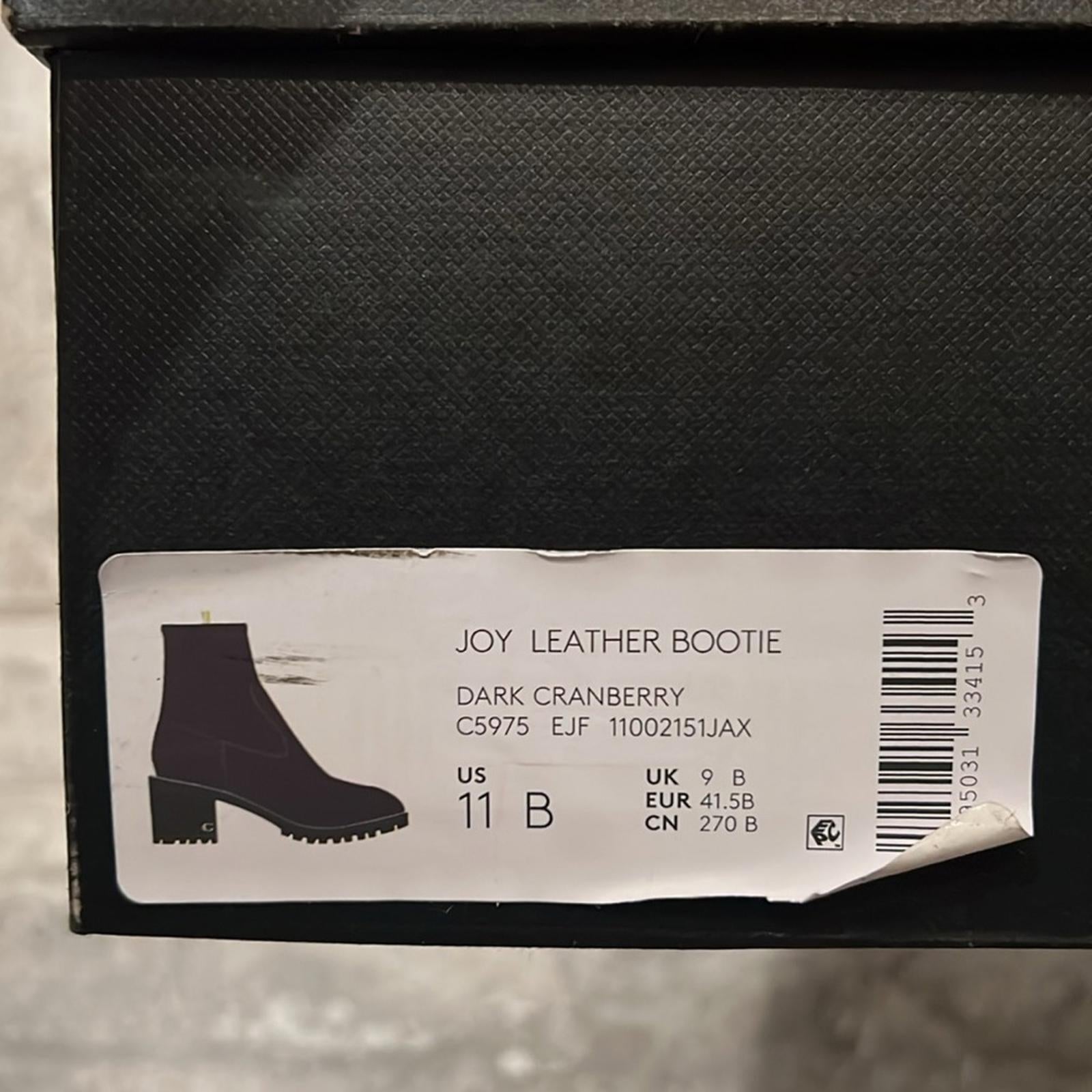 Coach Joy Lug-Sole Booties in Dark Cranberry, Size 11 New in Box $250
