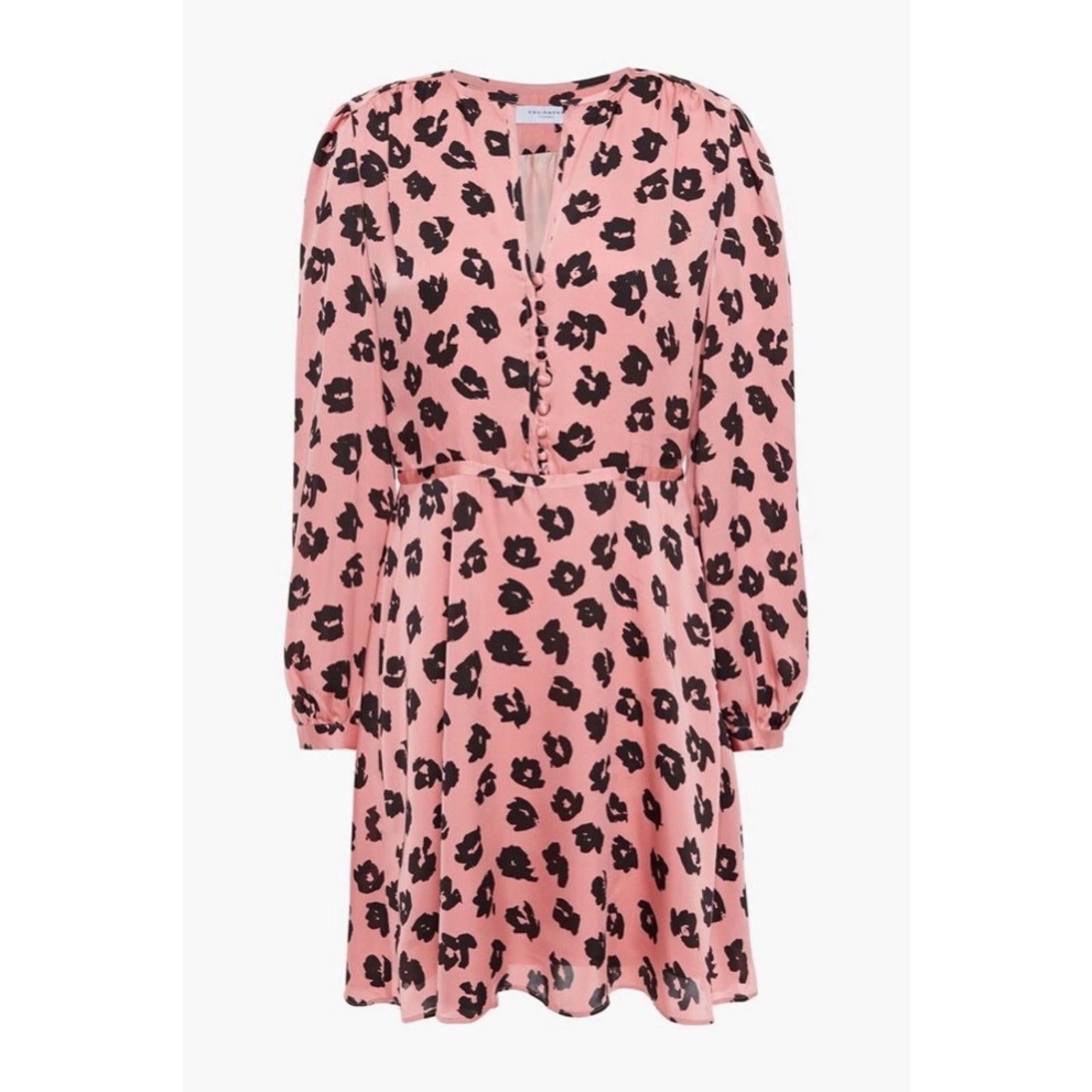 Equipment Danette Printed Washed-Satin Mini Dress, Size 0 New w/Tag Retail $395