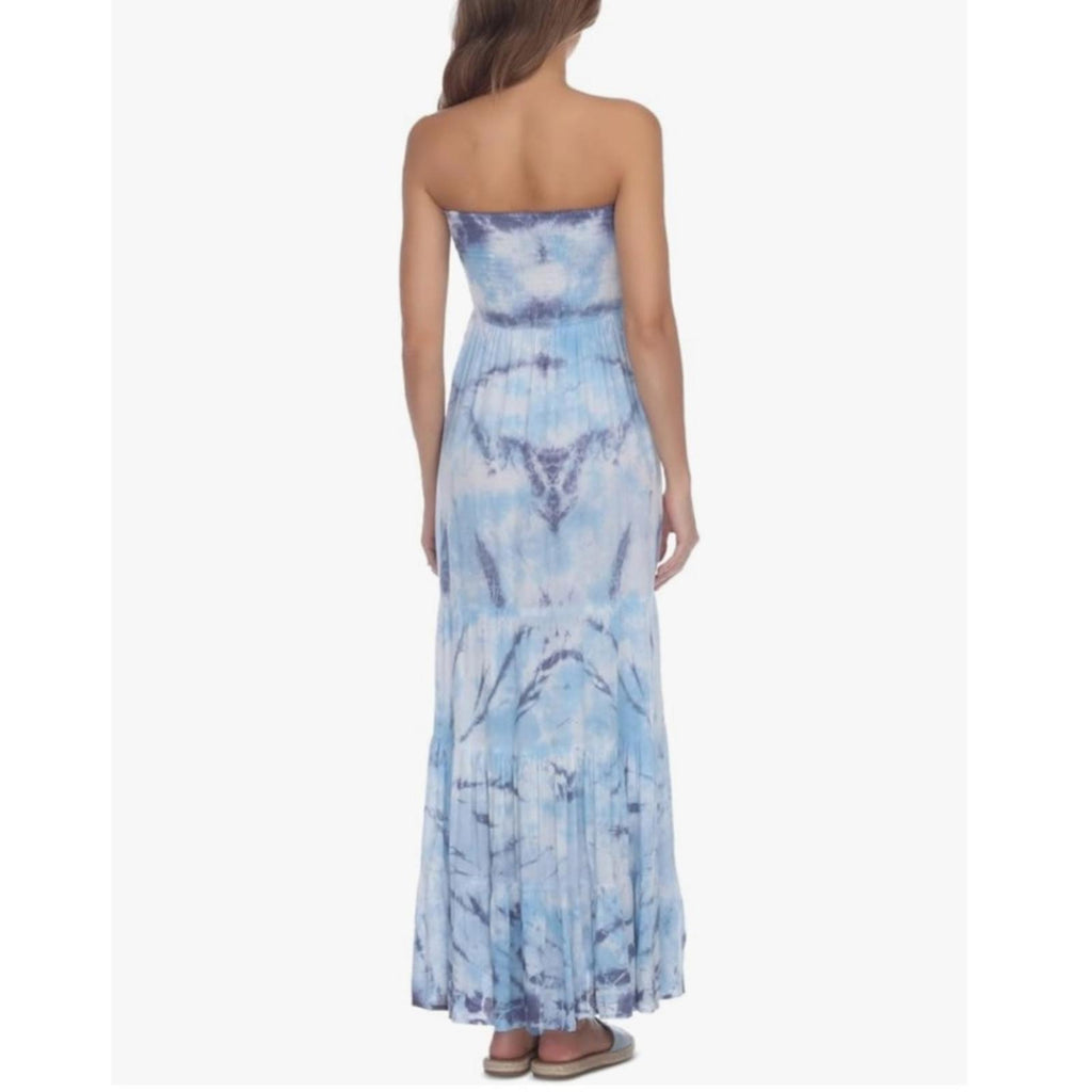 Raviya Tie-Dye Maxi Swim Cover-Up Dress in Blue/Sky Size S NEW w/Tag