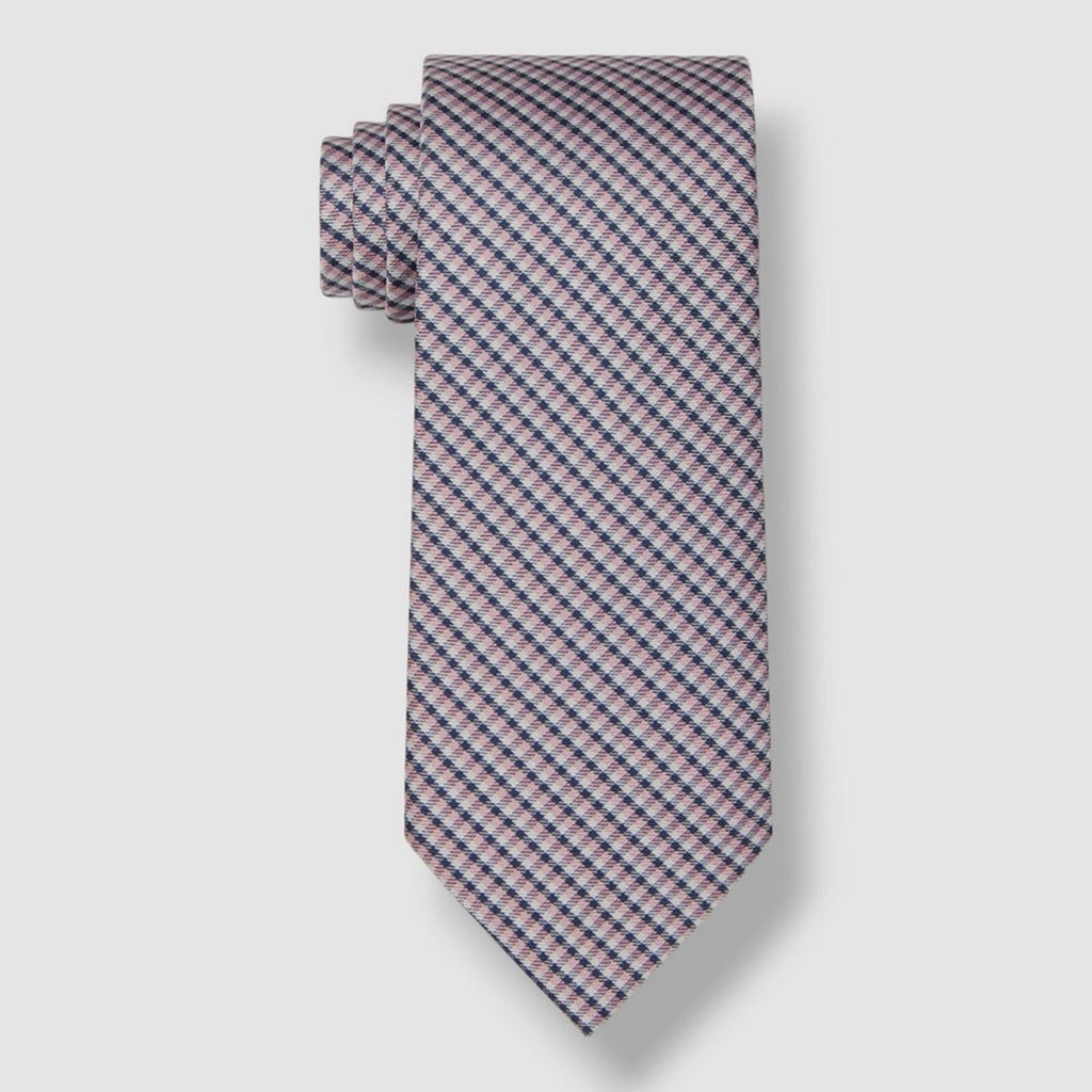 Tommy Hilfiger Men’s Gingham Tie in Pink/Blue, One Size, NWT