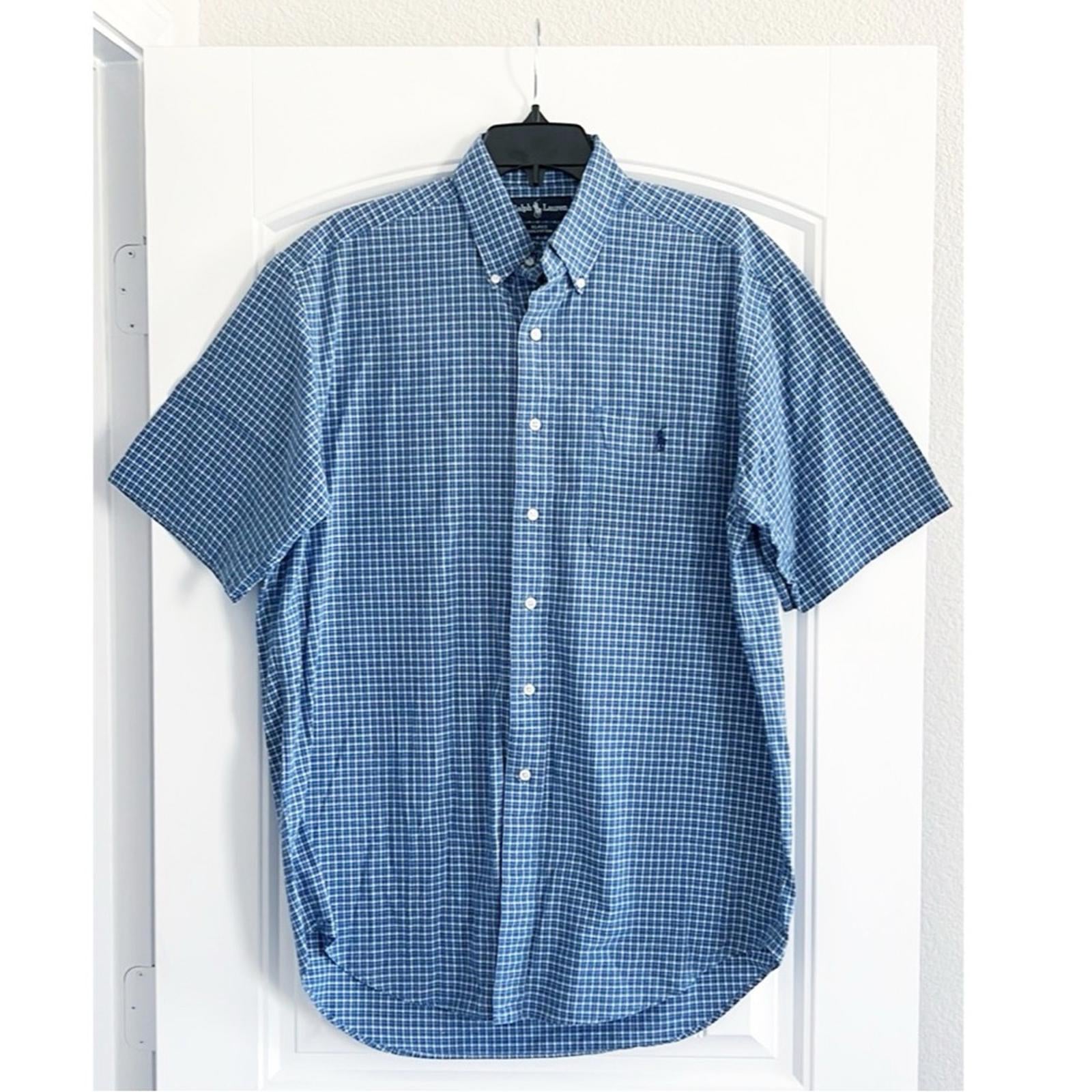 Ralph Lauren Blake Cotton Short Sleeve Plaid Shirt, Size M EXCELLENT!