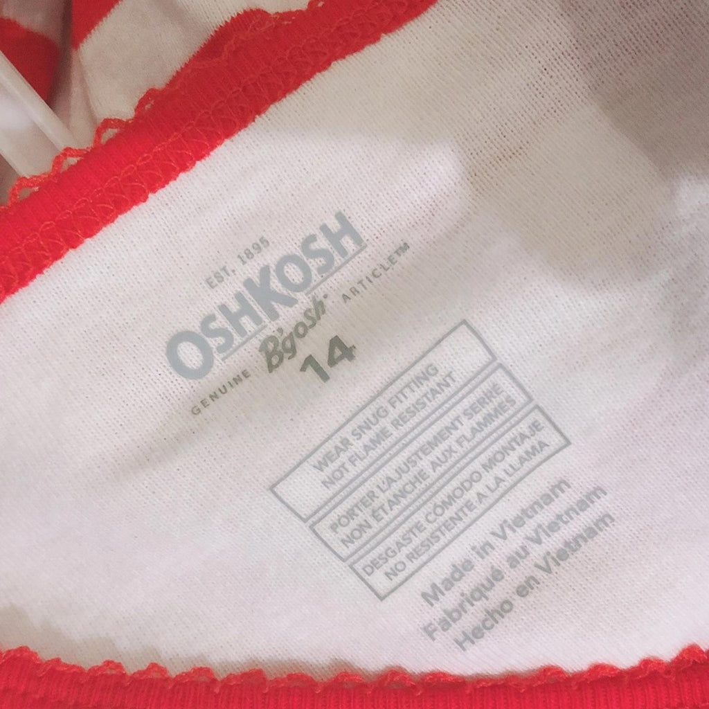 Oshkosh 2-Piece Holiday Pajamas Set Snug Fit Cat Cotton Girls Size 14 New w/Tag