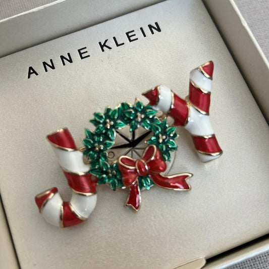 Anne Klein Good-Tone Joy Wreath Pin / Brooch - Multi , New in Box