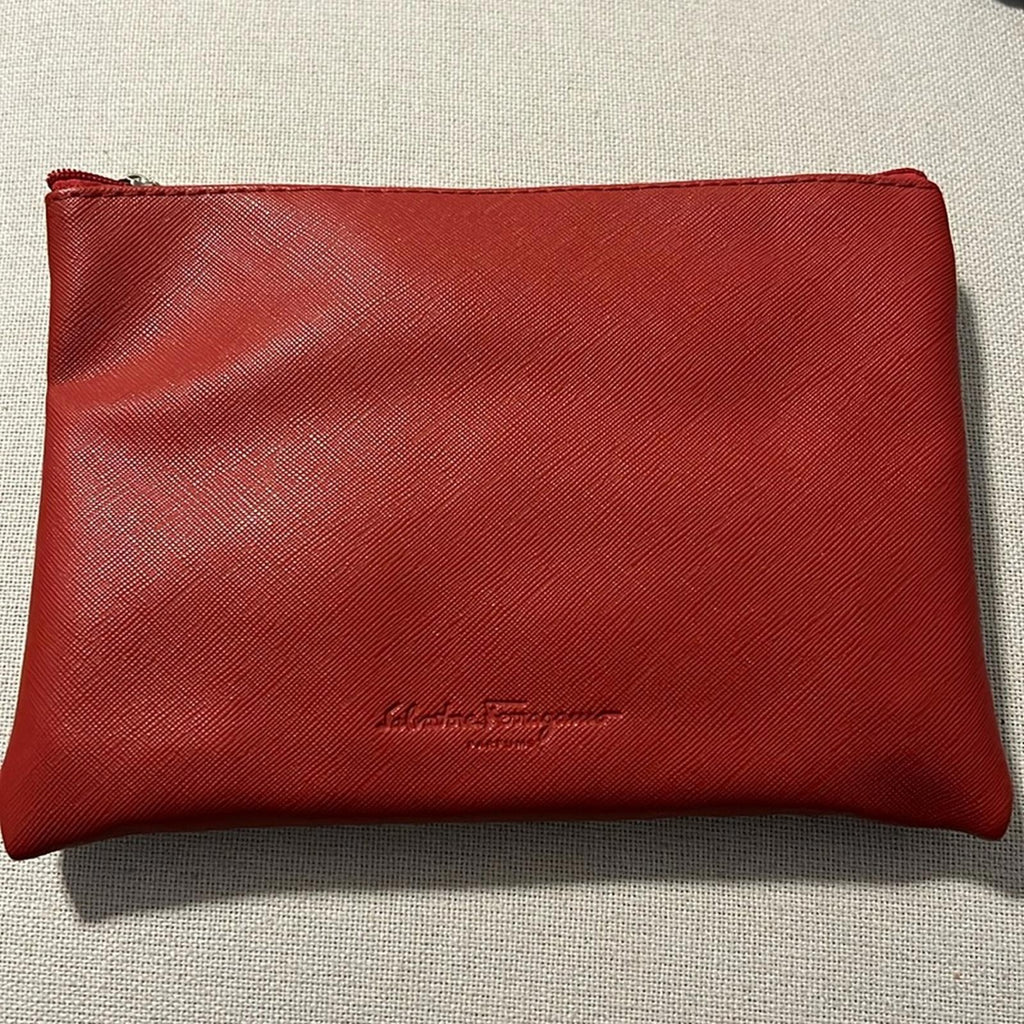 NEW Salvatore Ferragamo Cosmetic Pouch + Travel Size Lotion + Lip Balm + Extras