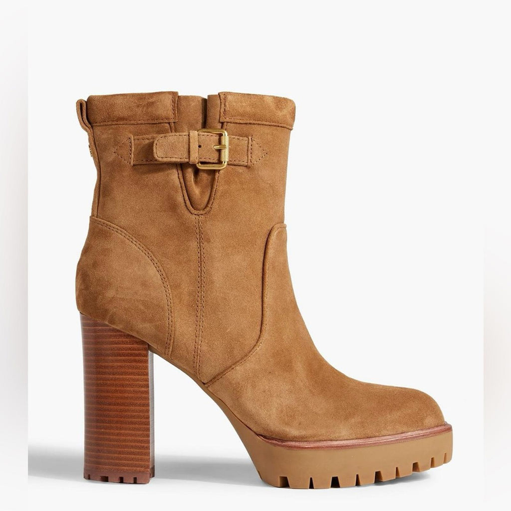 Veronica Beard Hannigan Suede Platform Boots in Hazelwood, Size 11 NEW +DustBag