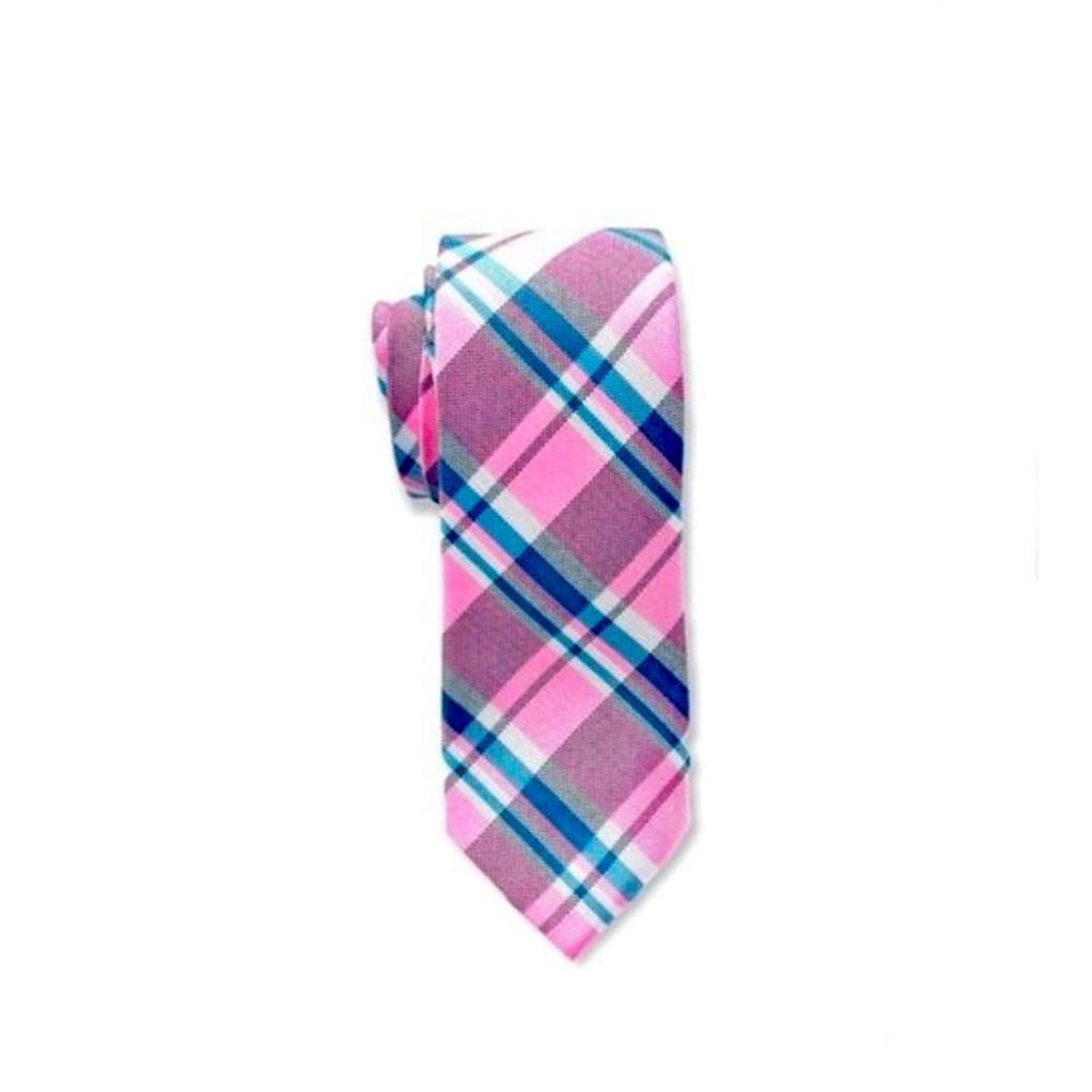 Tommy Hilfiger Plaid Neck Tie in Pink & Blue, New with Tag Retail $69.50