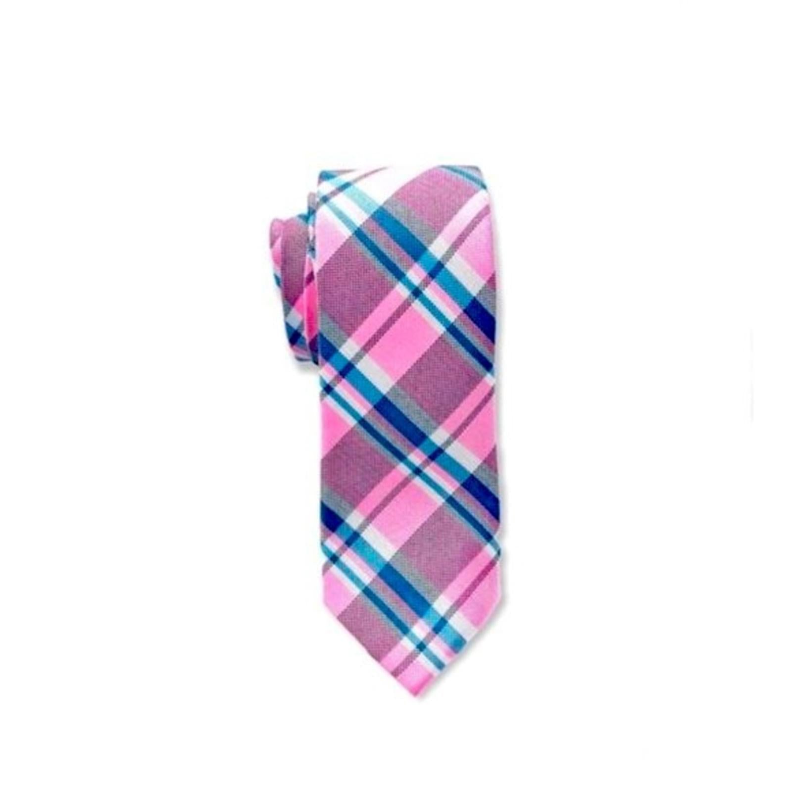 Tommy Hilfiger Plaid Neck Tie in Pink & Blue, New with Tag Retail $69.50