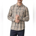 PAIGE Everett Long Sleeve Plaid Shirt in Oak Sky, NWT, Size L $169