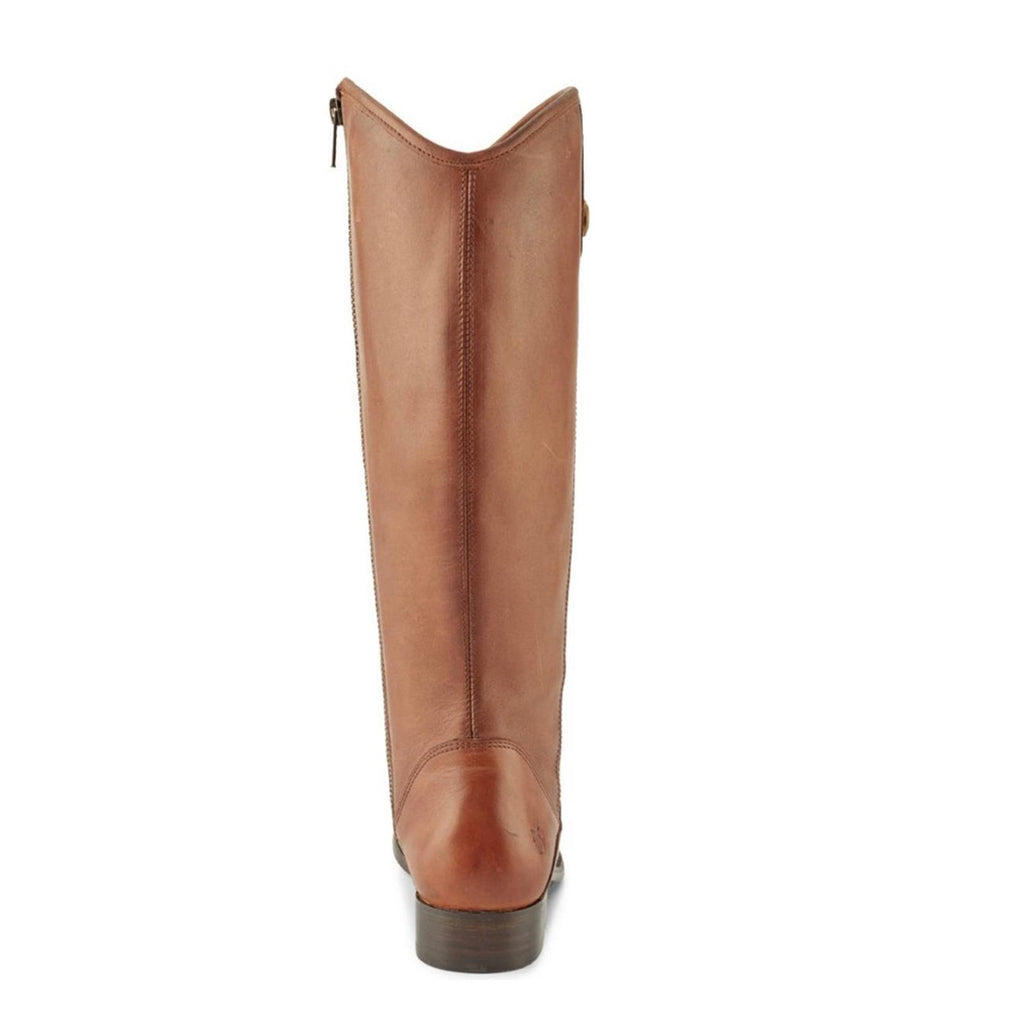 FRYE Leather Tall Boots in Cognac Brown, Western Inside Zip Size 5 NEW