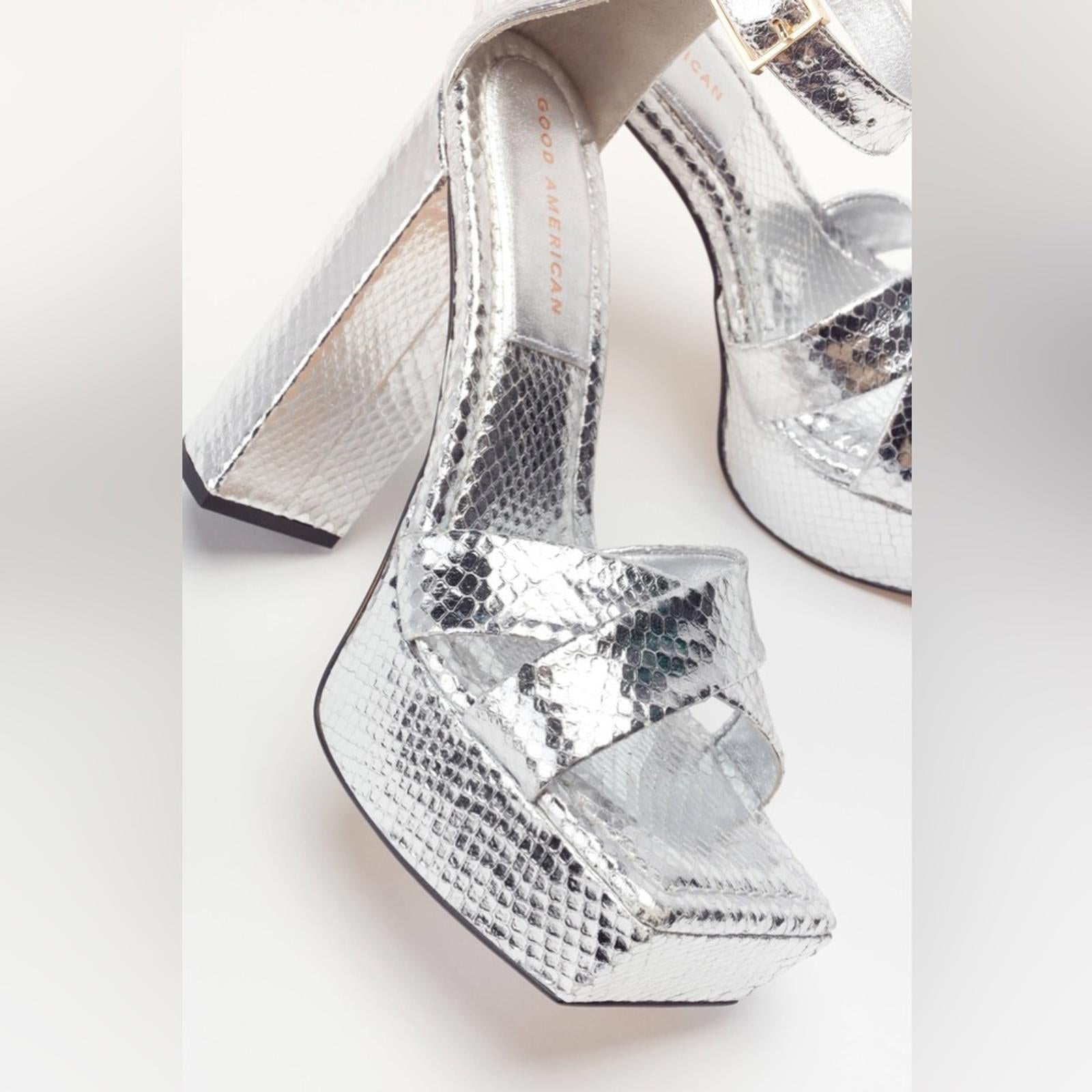 Good American Ankle Strap Open Toe Platform Sandals, Size 9.5M NEW w/Dust Bag