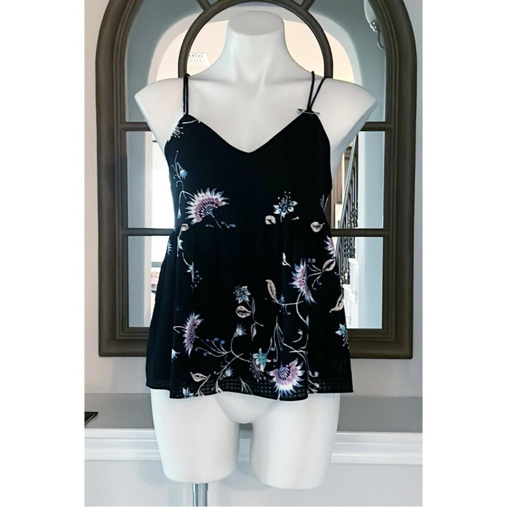 NEW Rebecca Minkoff Floral Spaghetti Strap Tank Top, XS New w/Tag Retail $178