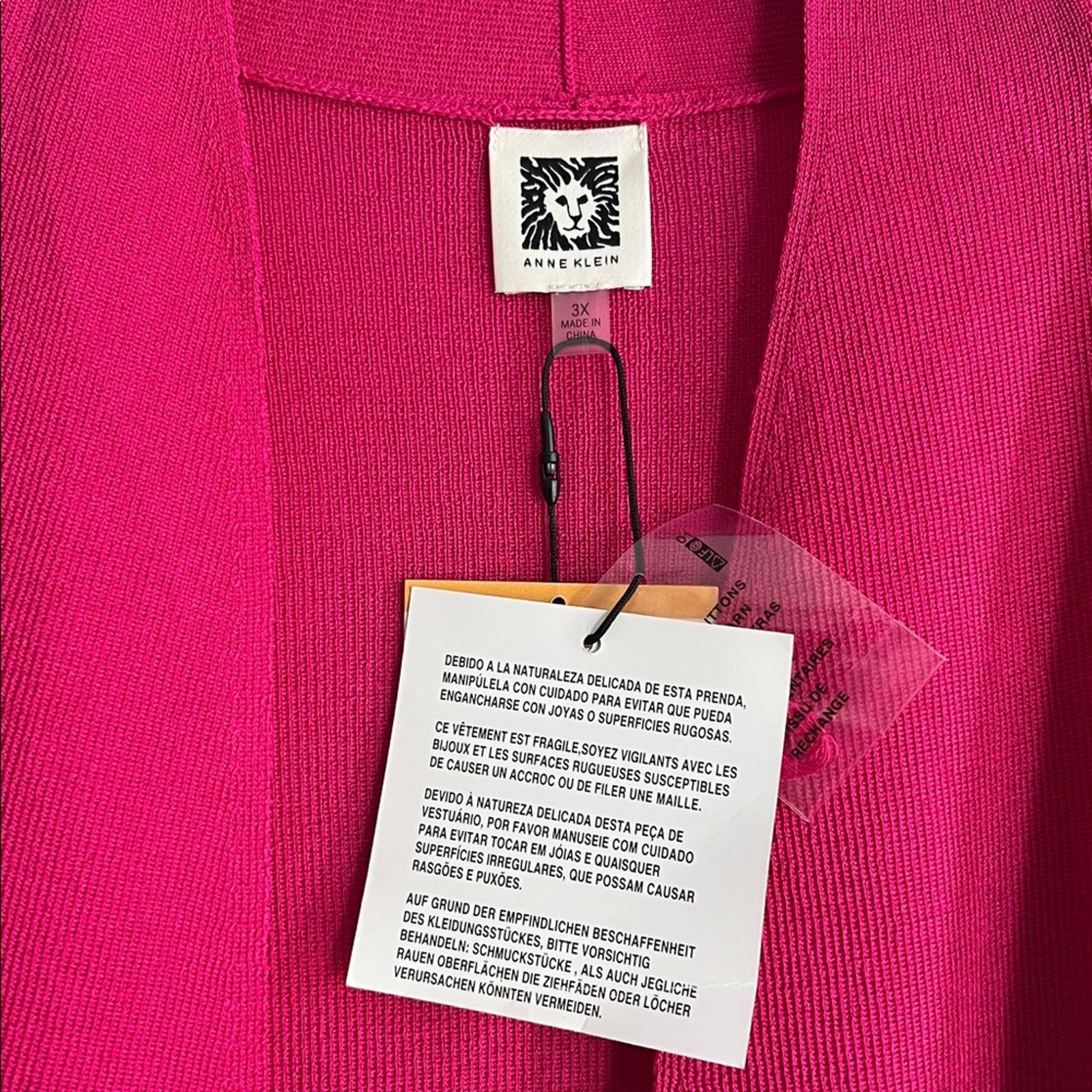 Anne Klein Women’s Monteray Open-Front Cardigan in Pink, Plus Size 3X, NEW