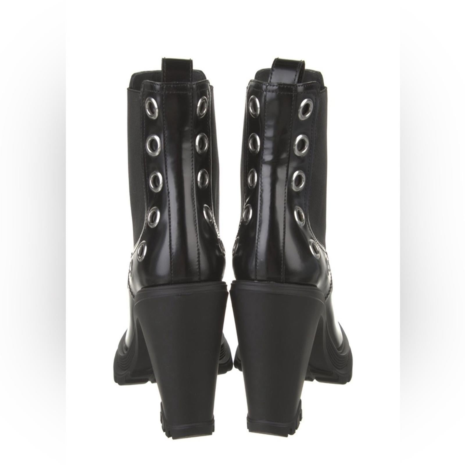 Alexander McQueen Tread Grommet Embellished Black Boots, Size 39.5, Retail $1290