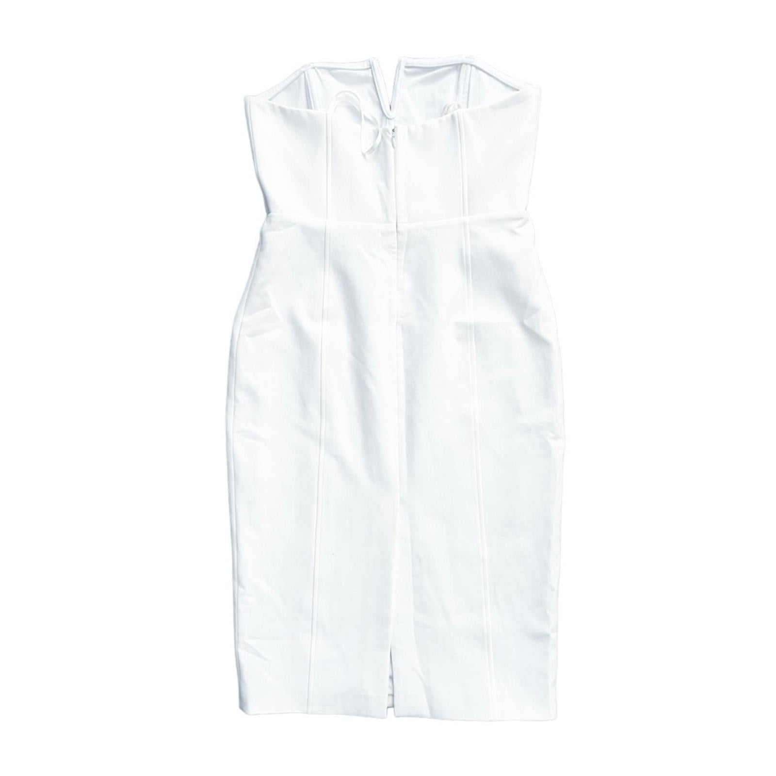 Veronica Beard Nabi WHITE Strapless Midi Dress, Size 14 New w/Tag