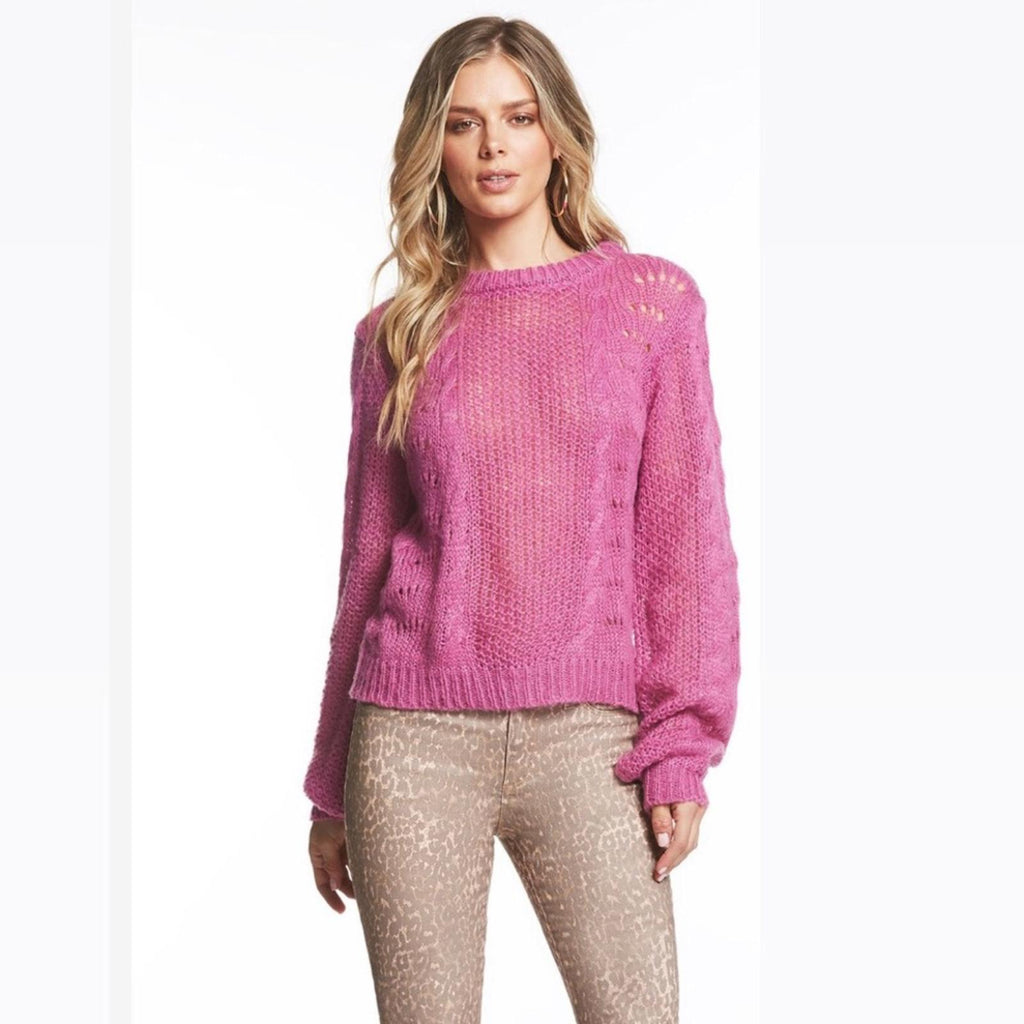 Jessica Simpson Rosebud Pointelle Crewneck Pullover Sweater Size XL New w/Tag
